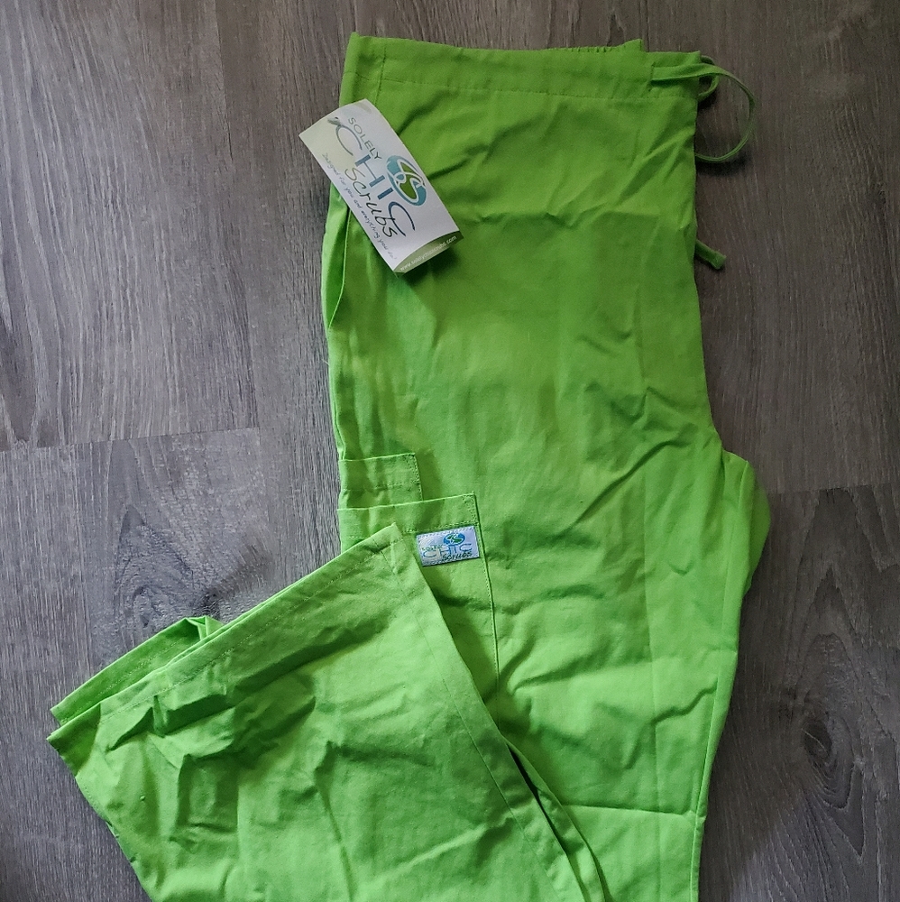 Small lime scrub pants.